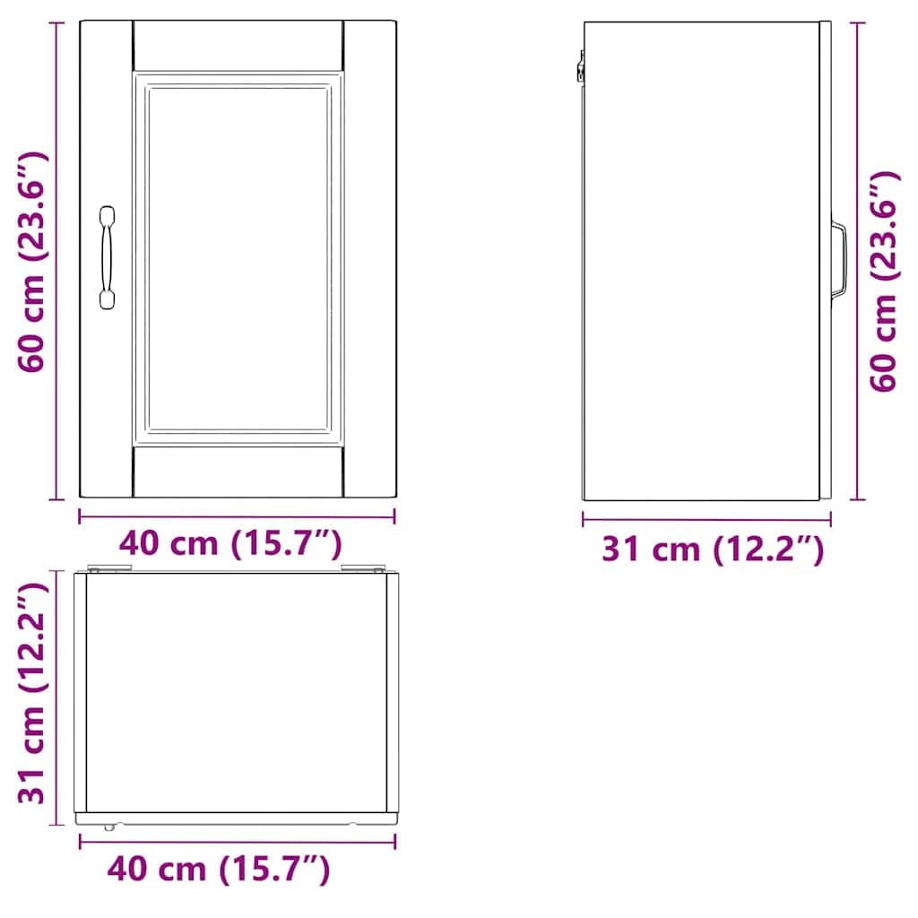 vidaXL Armario de Pared de Cocina Porto Gris Sonoma Madera ingeniería