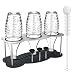 Produktbild 3er Abtropfhalter,304 Edelstahl Flaschenhalter Kompatibel mit SodaStream Glaskaraffen Soda Flaschenhalter Abtropfständer Abtropfgestell mit Flaschenbürste + Abtropfmatte für Crystal, Glasflasche