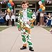 Uourmeti St. Patty's Day Green Leaves Boy Suits Size 5-6 Graphic Suit Set Fashion Slim Fit Blazer Basic Formal Dresswear Graphic V Neck Jackets Outdoor Activities Outfits Comfy Fall Clothes