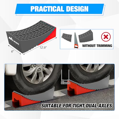 Image of Nilight RV Levelers with Wheel Chocks - Red, 2-Pack