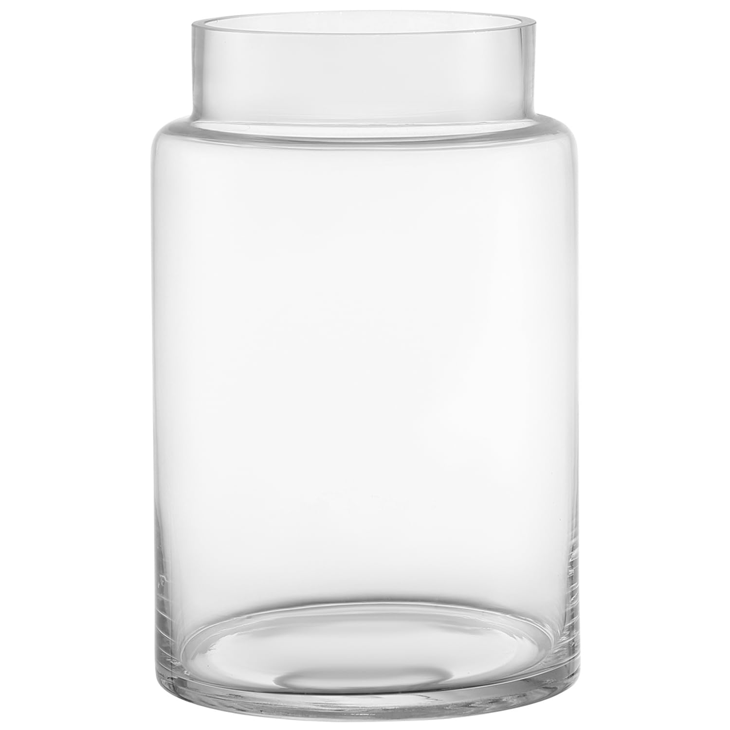 KAYLETIN Large Glass Vase, Clear Flower Vases for Bouquet, Tall Glass Vase, Wide Mouth Vases for Coffee Table, Wedding, Living Room, Office Decor, Dining Table, 18 CM