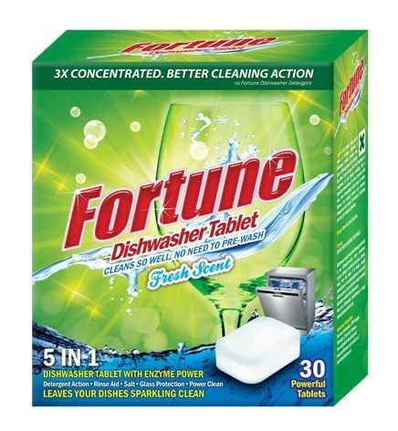 FORTUNE-Dishwasher-Tablets-5-in-1-Action-Fresh-Scent-30-Count
