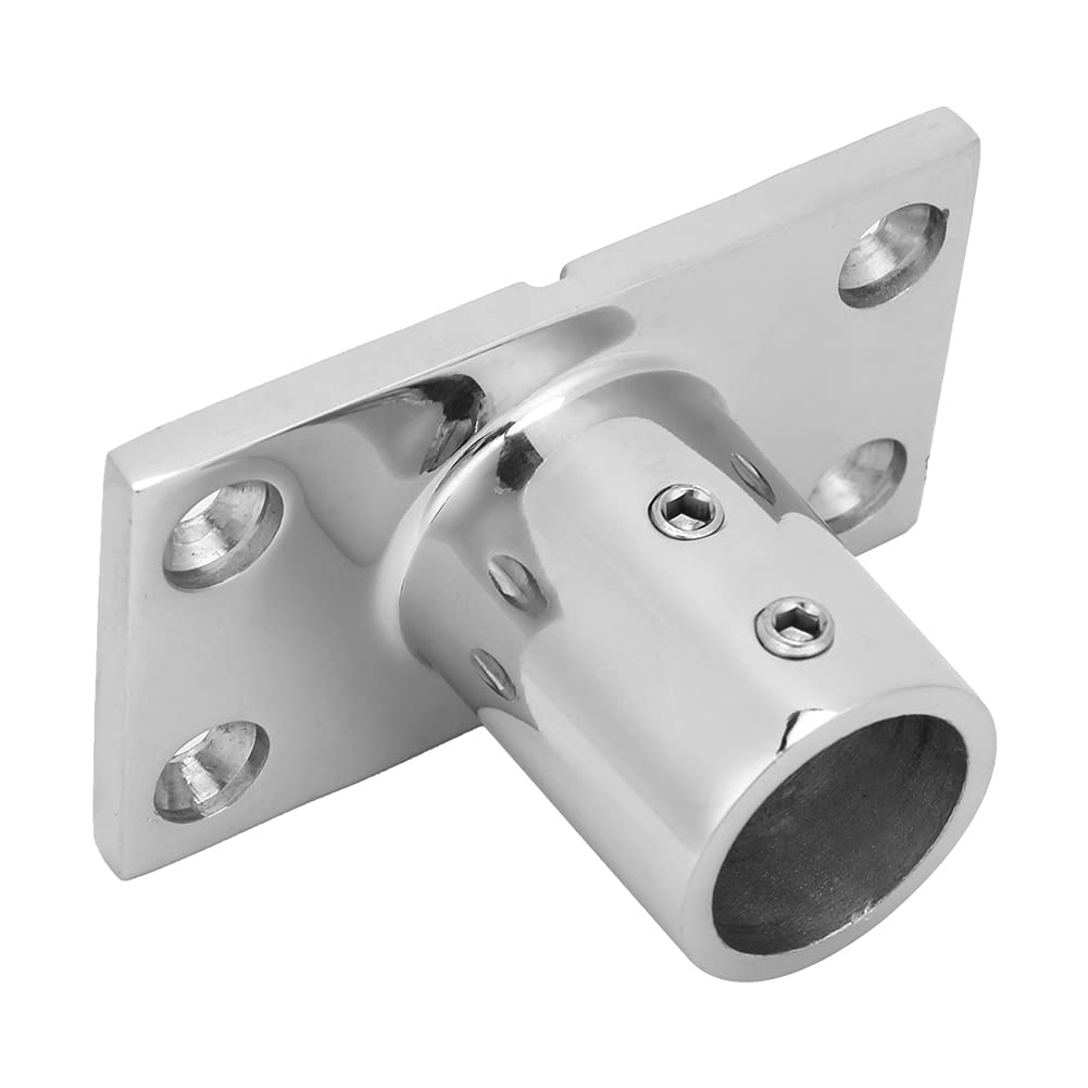 Stainless Steel 316 90 Degree Boat Handrail Fitting - 22mm Tube, Rectangular Marine Rail Fitting With Round Base - View #8
