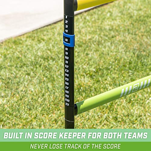 GoSports Pro Grade Ladder Toss Indoor/Outdoor Game Set with 6 Soft Rubber Bolo Balls, Travel Carrying Case and Score Trackers, Black