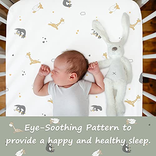 Lilly B. Crib Sheets With Waterproof Mattress Protector 100% Organic Cotton 2 Crib Mattress Sheets For Baby Boys And Girls, Certified By Gots And Oeko Tex, Fits All Shapes Up To (52Lx 28Wx 6H) Inch #TOP5