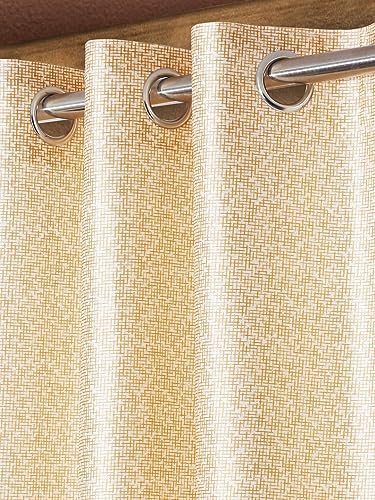 Image of Home Sizzler 1 Piece Digital Print Eyelet Polyester Door Curtains - 7 Feet, Brown