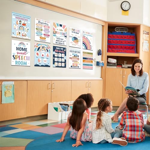Jacyan 16Pcs Speech Therapy Posters for Classroom Decorations Boho Language Pathologist Bulletin Board Decorations Speech Therapy Wall Decor for Classroom School Office Art Print 11 x 14 Inches - Image 7