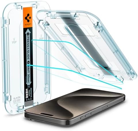 Spigen EZ Fit osłona ekranu ze szkła hartowanego do iPhone'a 15 Pro Max (2 sztuki)