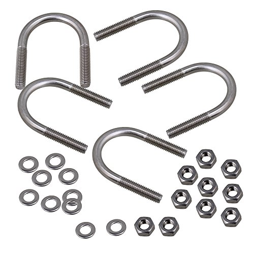 CNBTR M6 x 27 mm 304 Edelstahl Silber U-Bolzen U-Schrauben, geeignet für Rohrleistungen 5 Stück