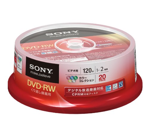 Amazon.co.jp: SONY ビデオ用DVD-RW CPRM対応 120分 2倍速 5色カラー 