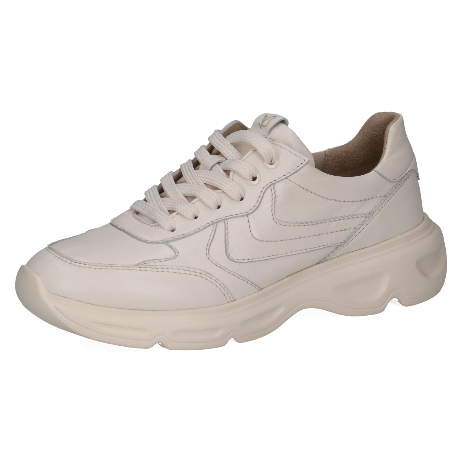 CAPRICE Women's Leather Sneakers, Yellow (Vanilla Nappa), 6.5 UK