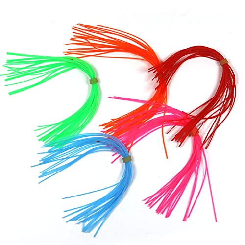 Fishing Lures - 20 Bundles Silicone Skirts For Spinnerbait Buzzbait Rubber Jig Lures Squid Skirts Fly Tying Material Red Orange Green Pink Bule - (Color: Pink 20 Bundles) #TOP2