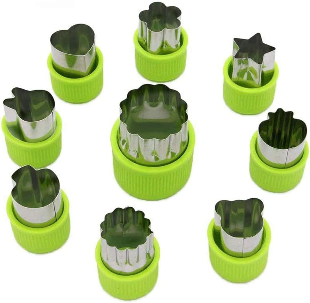 SYOSI Vegetable Cutter Shapes Set (9 Piece) - Mini Cookie Cutters, Vegetable Shape Cutters for Kids, Bento Lunch Box Accessories