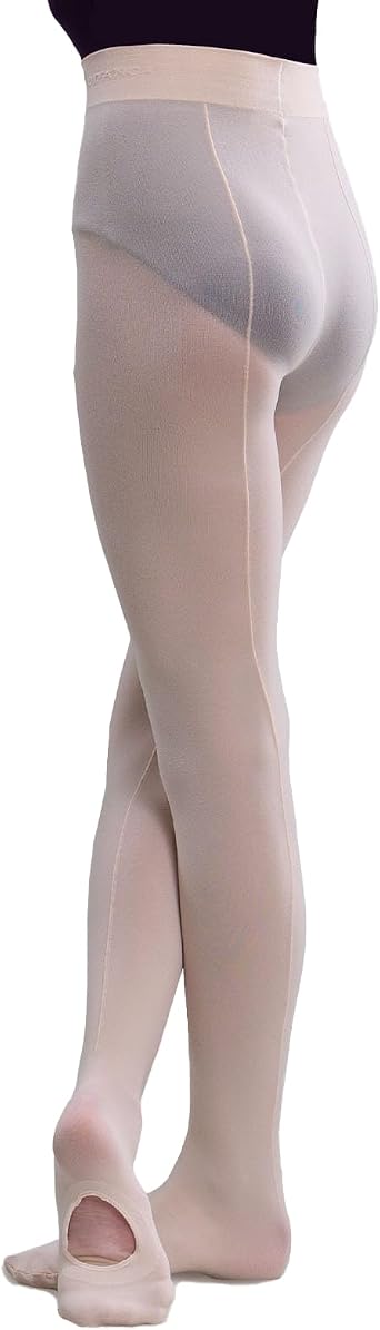 So Danca Child Mock Seamed Convertible Tights, 85% Nylon/15% Spandex, Convertible Foot - TS99