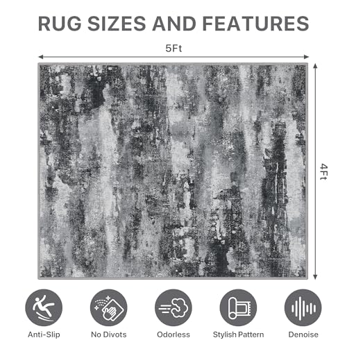 Office Chair Mat for Hardwood Tile Floor, Abstract 48"X 60" Desk Mats for Office Chair on Rolling Chairs Carpet, Desk Anti-Slip 1/5" Thick Rug for Computer Chair, Thin Low-Pile Floor Mat, Dark by BESBLEE - Image 9