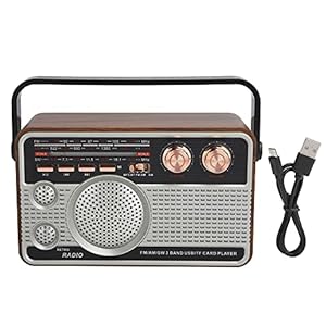 mumisuto Draagbare korte golfradio, FM/MW/KW-radio, draagbare oplaadbare Bluetooth-USB-luidspreker voor U-disc/geheugenkaart