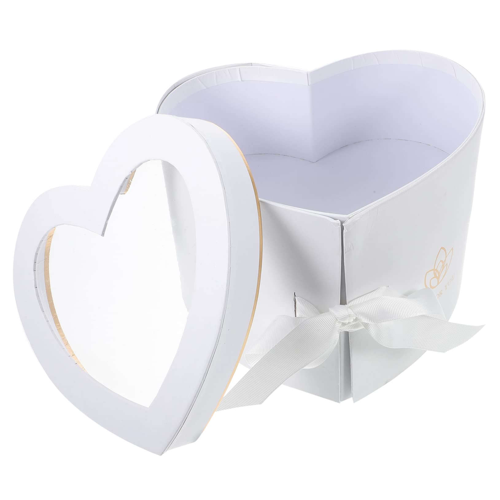 ABOOFAN 2stücke Doppelschichtige Herzform Blütenbox Mit Drehmechanismus Geschenkverpackung Für Frische Blumen Für Valentinstag Und Besondere Anlässe