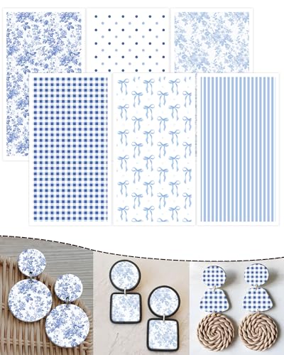 Puocaon Blue Clay Transfer Paper - 18 Sheets Chinoiserie Assorted...