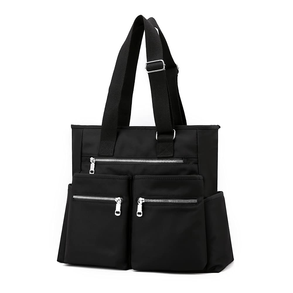 nylon tote with pockets