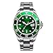 Armbanduhren,wasserdichte Leuchtende Automatische Quarzuhr, Grüne Platte Aus Edelstahl