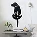 Ukey Wall Clock Creative Dog Acrylic Wall Clock with Swing Tail Pendulum for Living Room Bedroom Kids Room Kitchen and Home DÃ©cor - Battery Not Included (42CM x 18CM) Black