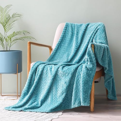 Image of BSB Home Premium Plush Single Blanket | 300 GSM Lightweight Cozy Ultrasoft for Bed, Sofa, Travel & Camping| 228x152 cm |Aqua Blue| TC - 220, Polyester