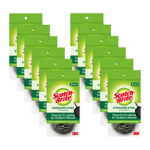 Scotch-Brite Stainless Steel Scrubbers, 48 Scrubbers