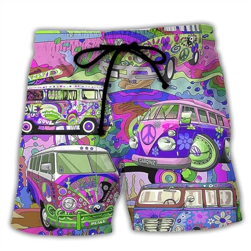 Men‘s Colorful Graffiti 3D Printed Surfing Board Shorts Cool Summer Street Hip Swim Trunks for Beach Shorts3