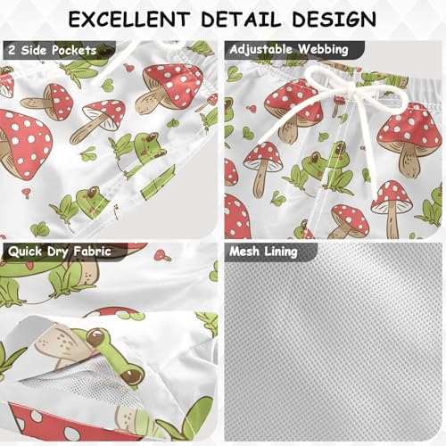senya Frog Mushrooms Boys Swim Trunks Toddler Shorts Swimwear Boardshorts3