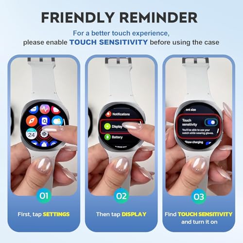 Image of VEMIGON Hard PC Case Compatible with Samsung Galaxy Watch 8 Classic 46mm 2025 Screen Protector, High Sensitive Protective Face Cover with Bumper Built-in Tempered Glass Film - (46mm Black)