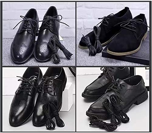 Junsasi 3 Pairs 80cm Waxed Round Formal Dress Shoelaces, Diameter 3mm Thin Oxford Shoe Laces for Men and Women's Casual and Dress Shoes