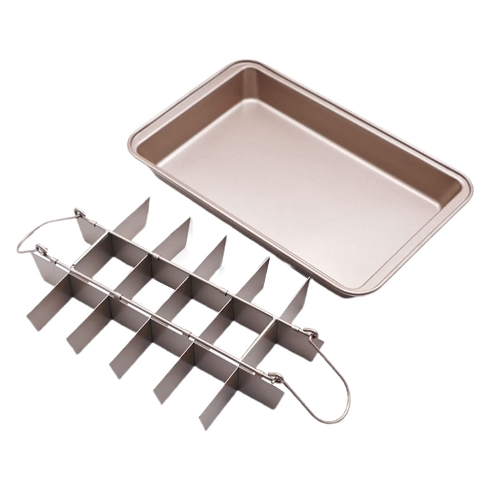 ACiyD Bandeja para Hornear con divisores extraíbles Bandeja para Hornear Pasteles de Chocolate de 18 cavidades Utensilios para Hornear de Acero al Carbono (Color : 1) (1)