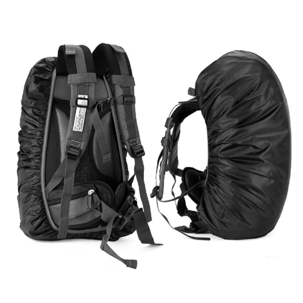 Mochila impermeable con cubierta de lluvia, paquete de 2, reflectante, para senderismo, camping, viajes, ciclismo, M (30-40 L), Negro -, 30-40L, Equipaje y equipo de viaje