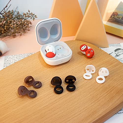 4 Pairs Galaxy Buds Live Ear Tips Ear Hooks Kit Set, Small/Large 2 Size Silicone Anti-Slip Fit in Case Rubber Ear Buds Wings Eartips Compatible with Samsung Galaxy Buds Live - Mystic Red