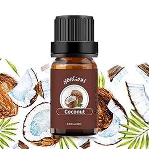yethious Coconut Essential Oil for Diffuser, Skin, Hair, Massage Pure Natural Organic Coconut Oil Coconut Aromatherapy Oil 10ml