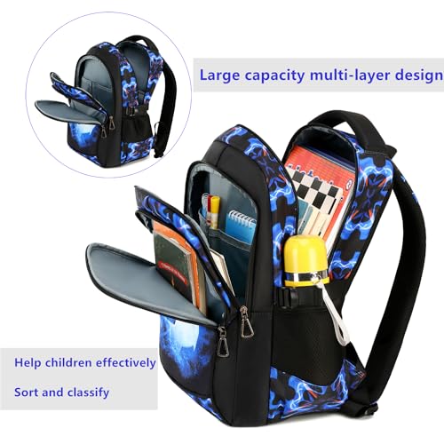 Lmwzh schulrucksack jungen rucksack teenager schultasche jungen schulranzen 5 klasse Wasserdicht und leicht school bag (Blau)