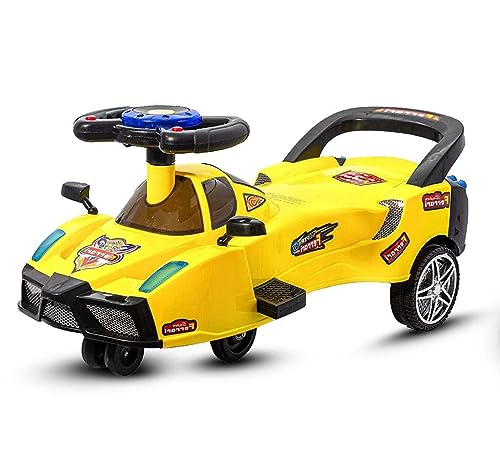 Image of myhoodwink Baby Magic Car for Kids, Ride-on Baby Car, Kids Push Car, Swing Car |Comfortable Seats Durable Ridor Ride on Toy Car for Kids, Twister Ride on, Magic Toy Car, Push Rider, Age 2+ (Yellow)