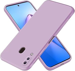 جيني جراب سيليكون مع حماية كاملة للكاميرا لموبايل سامسونج جالاكسي A20S (ارجواني)