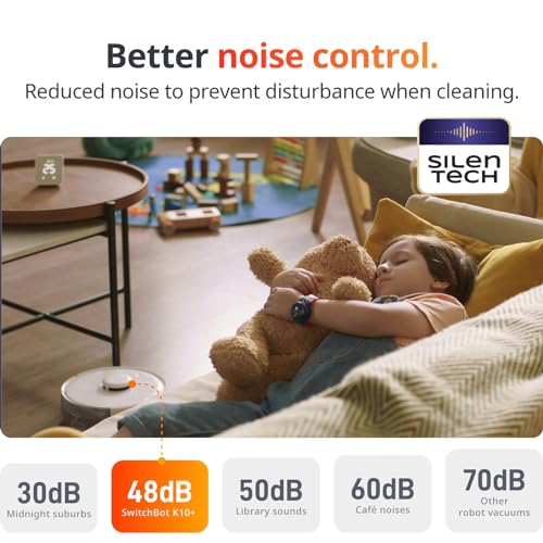 SwitchBot Mini Robot Vacuum K10+: Self-Emptying, LiDAR Navigation, Ultra Quiet, 70 Days Cleaning, Alexa-Compatible