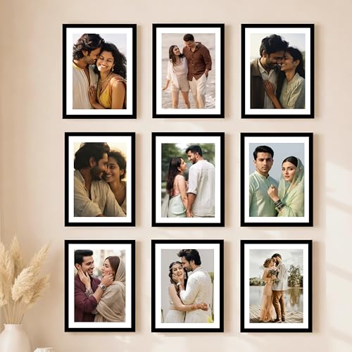 Image of Art Street Premium Photo Frame for living room, Classic Aesthetic Design Photo Frames for Photograph, Art Work, Kids Room Set of 9 (6x8 Inch, Black)