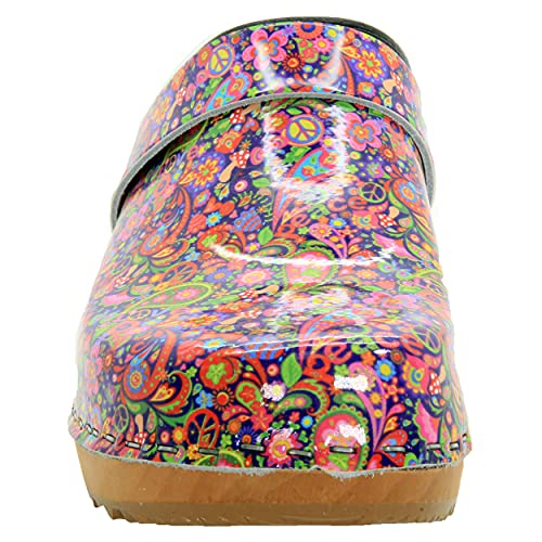 Image of Bjork Maja Wood Open Back Leather Clogs