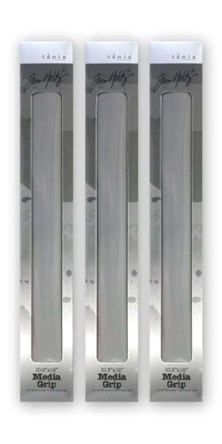 Ink Bundle Tim Holtz Tonic Media Grip Mat Set of 3 4633e3x, gray, 10.5x12