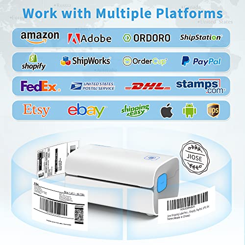 Jiose Thermal Shipping Label Printer - Desktop 4X6 Shipping Label Printer - Support Chromeos Mac Windows - Apply To Ebay Amazon Shopify Etsy Usps Fedex Etc E-Shopping And Logistics Websites #TOP3