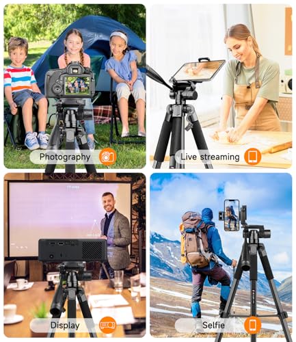 Image of Victiv 68 inch Tripod Stand for Phone, Tripod Mobile Holder, Universal Phone /Camera /DSLR Tripod Stand for Video Recording, Travel, Vlogging, Compatible iPhone Samsung Galaxy Xiaomi Vivo Canon