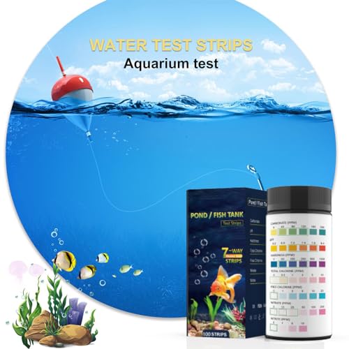 Image of 7 in 1 Aquarium Test Kit Freshwater Saltwater,100 Strips Fish Tank Water Testing Kit,Fish Tank Pond Water Quality Test Strips Accurate Testing