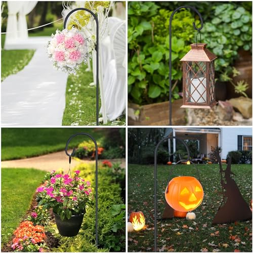 Image of FEED GARDEN Adjustable 32 Inch Small Shepherd Hooks for Outdoor, Garden Hooks for Lanterns, Sheperd Hook for Hanging Plants, Bird Feeders, Solar Lights, Mason Jars, Weddings Decor,1 Pack