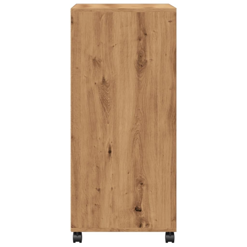 vidaXL Armoire à roulettes chêne Artisanal 55x40x91 cm Bois ingénierie, classeur, Armoire de classement pour Maison, classeur pour Bureau à Domicile
