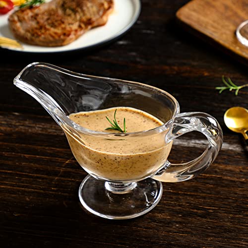 Homew Inc. HR070 G Glass Gravy Boat For Gravy Warming Sauces Salad Dressings Milk Broth Coffee Creamer Dishwasher Safe 10 Oz thumb #1