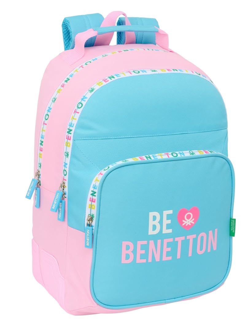 Safta BENETTON UNIQUE - Mochila Escolar Infantil, Ideal para Niños de Diferentes Edades, Cómoda y Versátil, Calidad y Resistencia, 32x15x42 cm