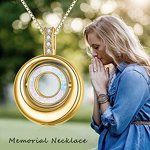 WINNICACA Cremation Jewelry for Ashes Locket Ashes Necklace Urn Necklace for Women Sterling Silver Cremation Necklace for Ashes Fine Keepsake Picture Necklace Memorial Jewelry2